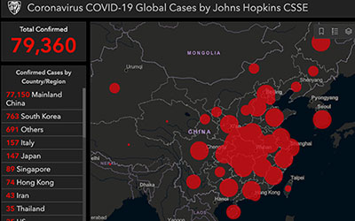 Image caption: Confirmed cases of Coronavirus in China 24th February 2020.